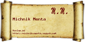 Michnik Menta névjegykártya